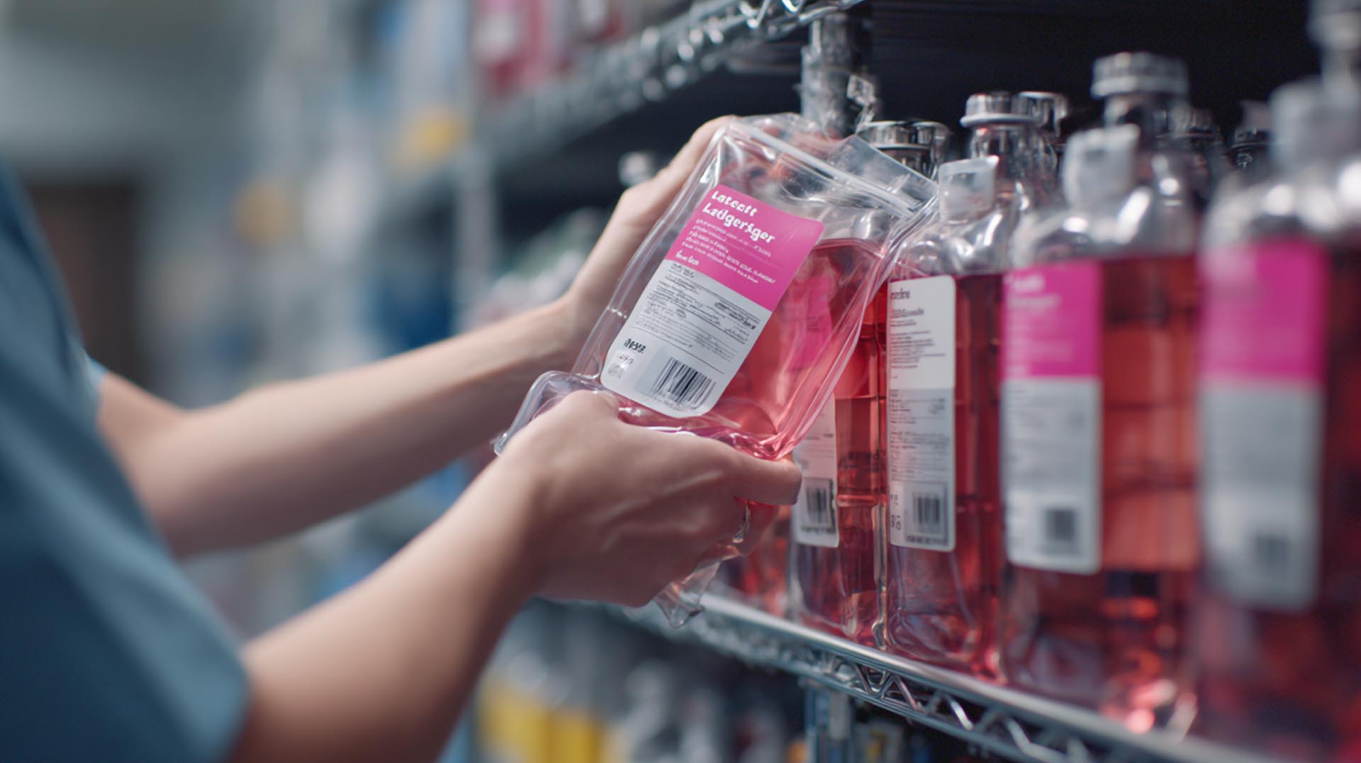 A nurse selects the appropriate IV crystalloid solution, a key decision-making skill covered in this Fluids and Electrolytes CE Nursing course