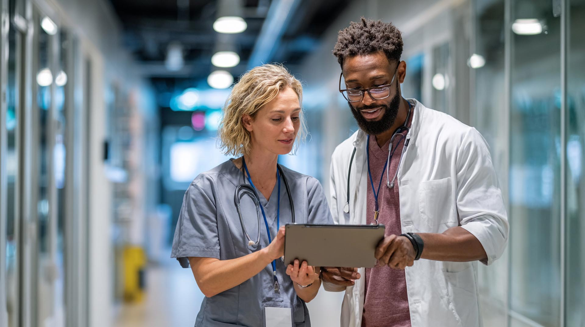 Reviewing on a tablet the Laws and Rules for Florida Nurses