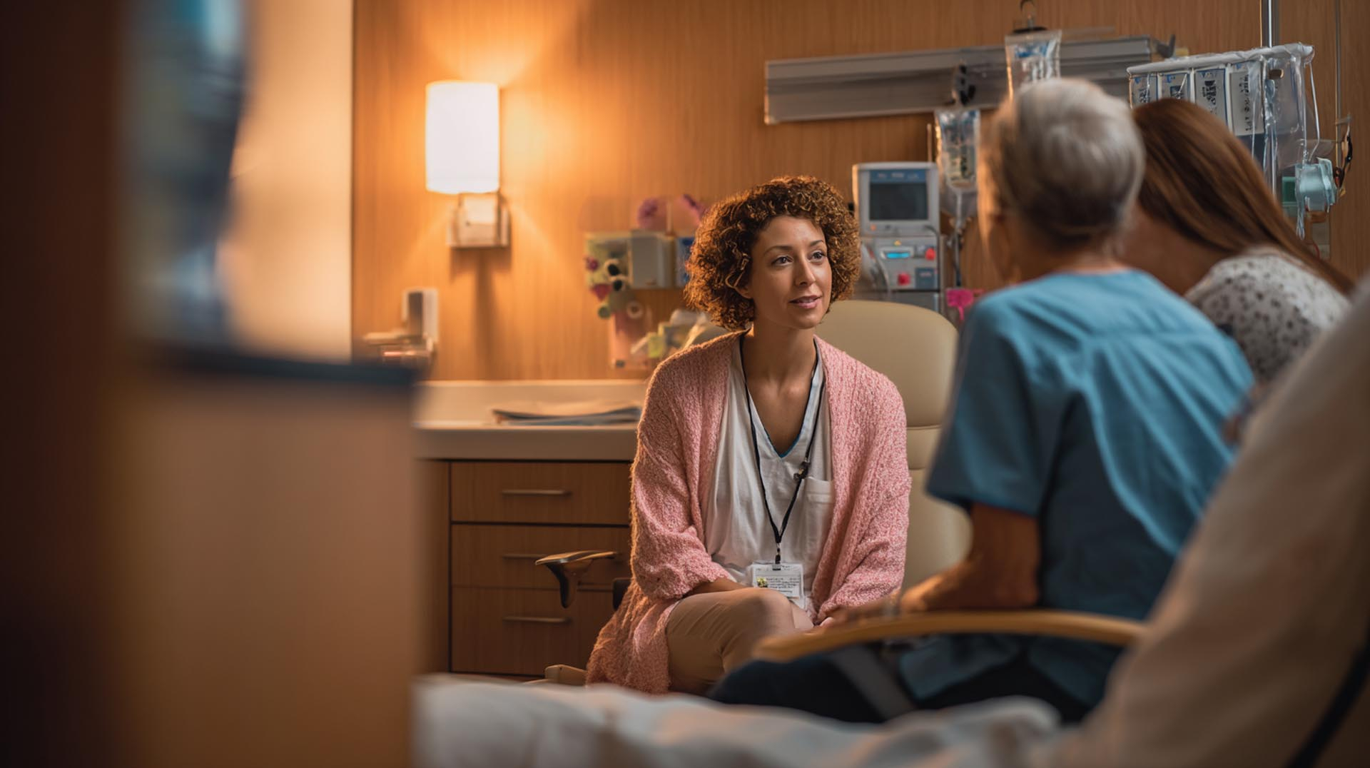 An oncology nurse provides compassionate psychosocial support to a patient and family, a core competency covered in this certification review CE Nursing course.
